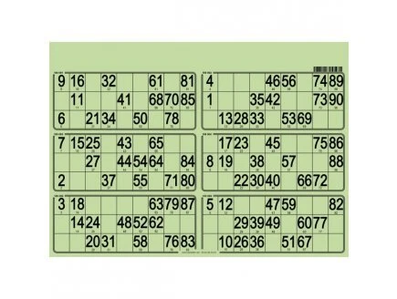 Planche De 6 Grilles De Loto Traditionnel - Carton Rigide Orange Pour Soirées Bingo