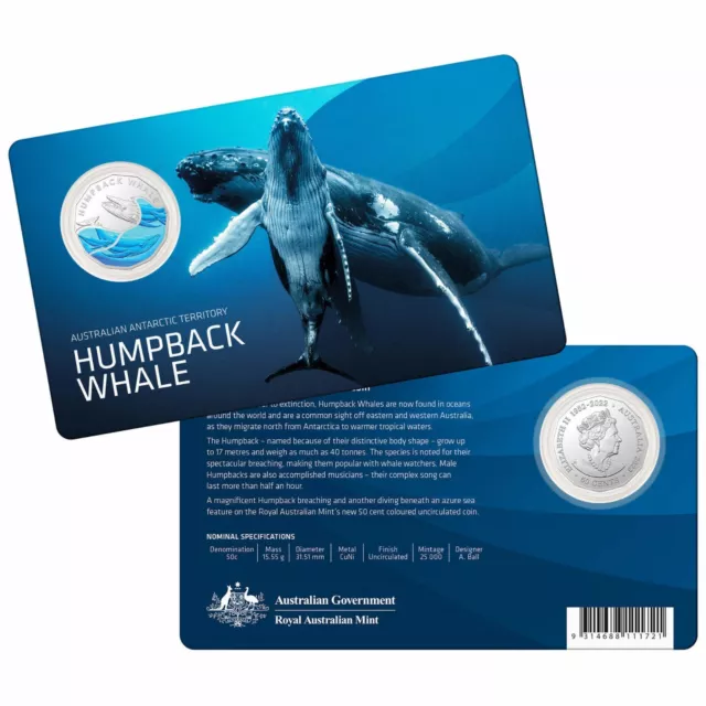 Australia 2023 Humpback Whale AAT Australian Antarctic Territory 50c UNC Carded