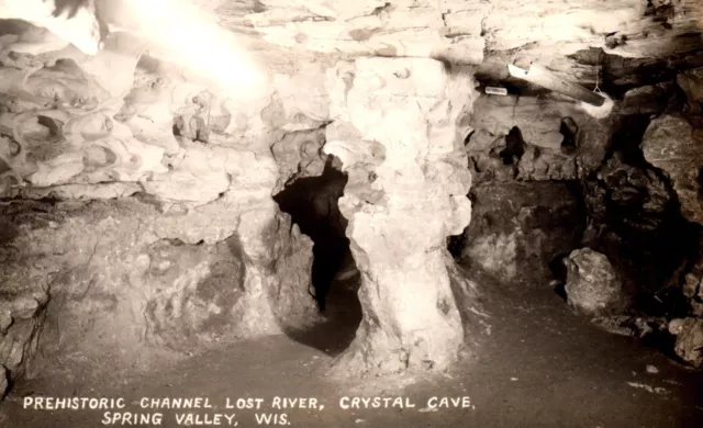 Prehistoric Channel Lost River Crystal Cave Spring Valley Wisconsin Postcard