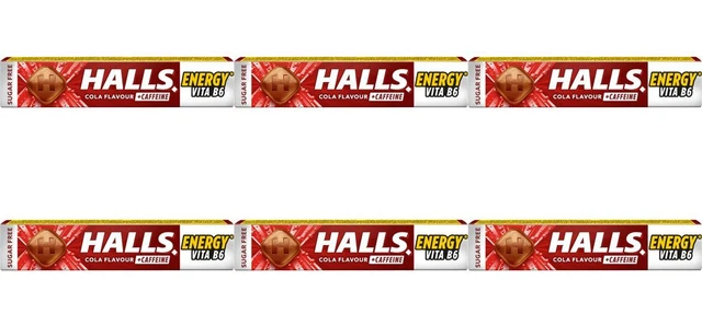 6 pastiglie Halls ENERGY COLA, 1,1 oz. (32 g.)