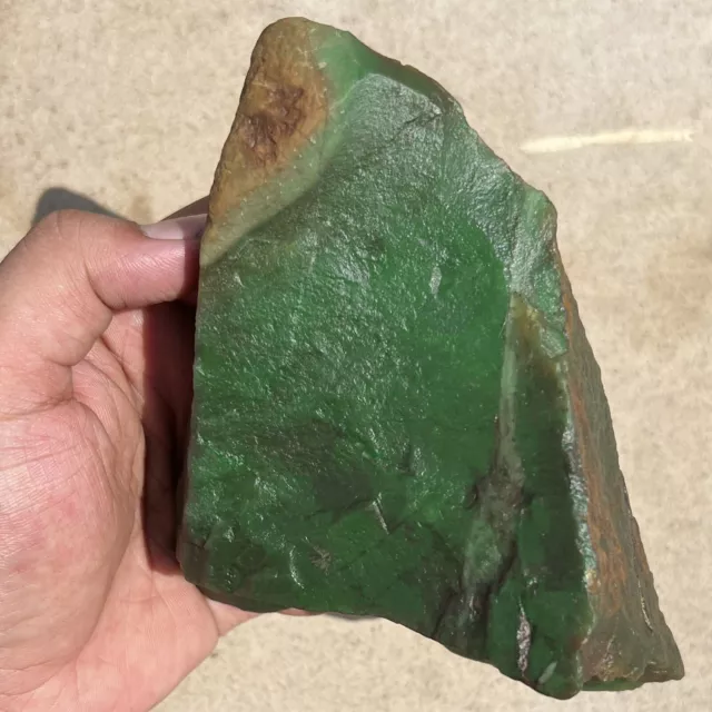 810 Grams Natural Green Jade Gemstone Rough, AAA African Jade For jewelry Making 2