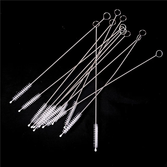 10pcs Baby Feeding Bottle Cup Straw Wash Brush Stainless Steel Spiral Cl-Z1