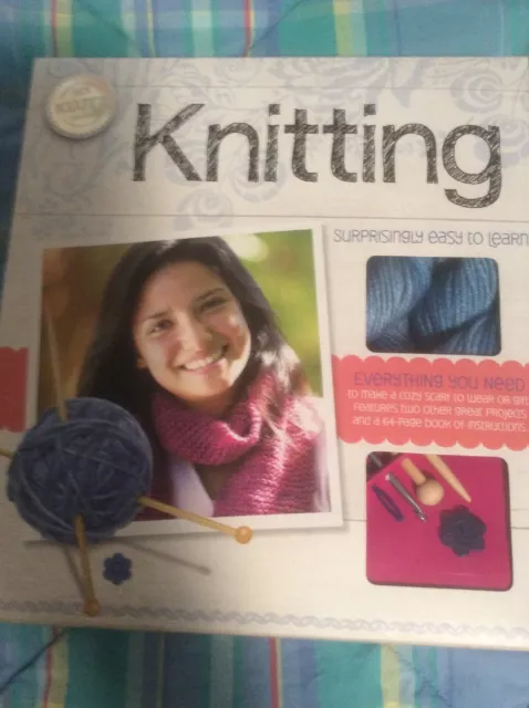 Klutz Knitting Kit includes yarn, needles and 64 page book Learn to Knit