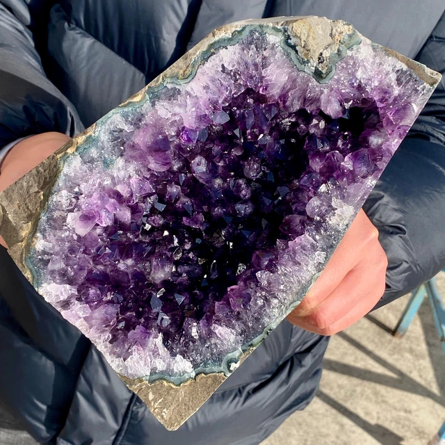 8.9LB Black carbon and sand mixed in quartz crystal cluster-AD961