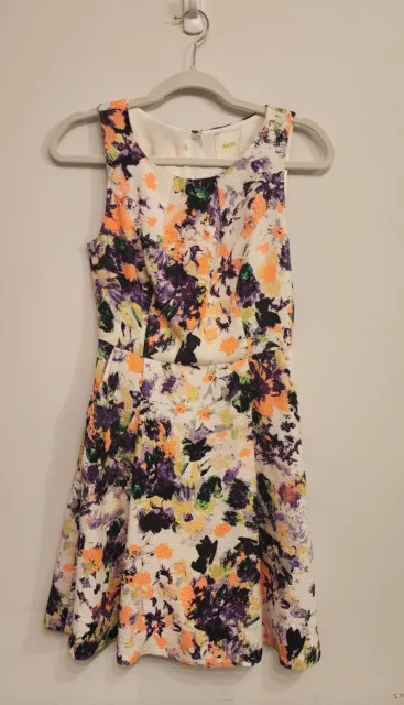 Maeve Dress Womens 0 Multi Floral Anthropologie Fit Flare Sleeveless Ladies