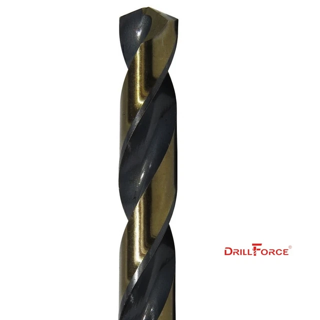 DRILLFORCE 10PCS 7/32" HSS M2 Black Gold TWIST ELECTRIC TOOLS METAL DRILL BITS 3