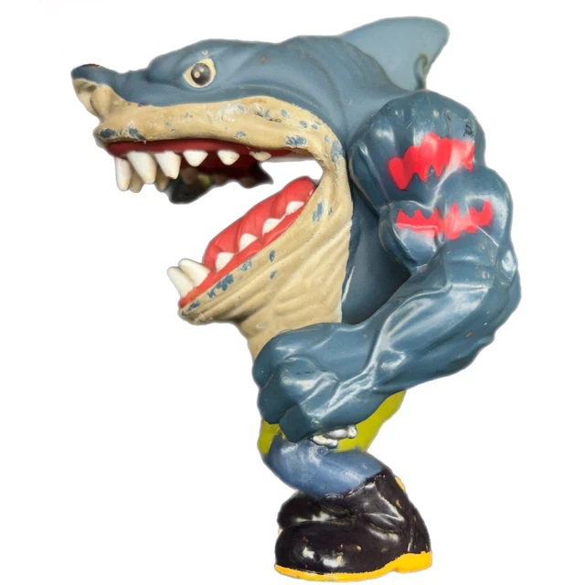 Street Sharks 1995 Rox Action Figure Street Wise Designs Rocker W Hair  AS-IS VTG