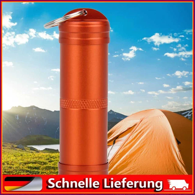 Estuche impermeable de aleación de aluminio botella de primeros auxilios con llavero
