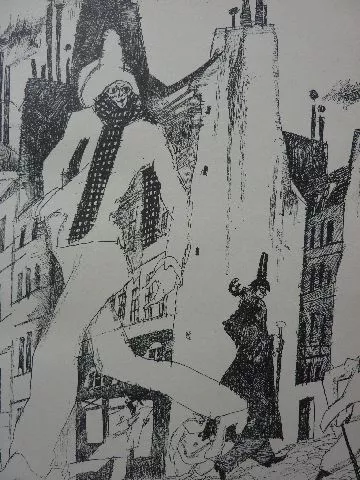 LYONEL FEININGER - Lithographie v.1920 "Stadtmenschen" !!