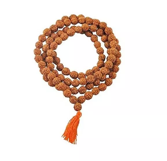 100% Natural Rudraksha Mala 108 Beads Jaap 8mm Pooja Mala From India