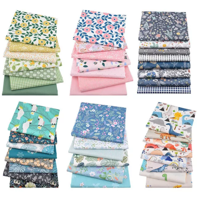 DIY Cotton Fabric Fat Quarter Bundle Quilting Patchwork Floral Printed Cloth