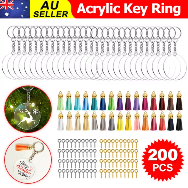10-200pcs Keyring Blanks Key Chain 30mm DIY Key Ring Split Keyrings  Keychain