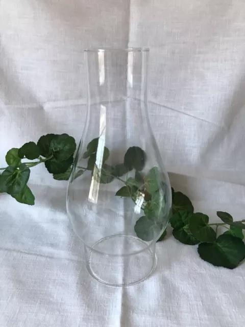 Vintage Clear Glass Oil Hurricane Globe Chimney Kerosene Lamp Shade 8 1/4"