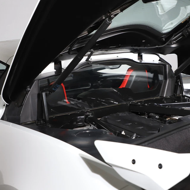 MATTE CARBON FIBER Engine Bay Window Glass Side Trim Cover For Corvette ...