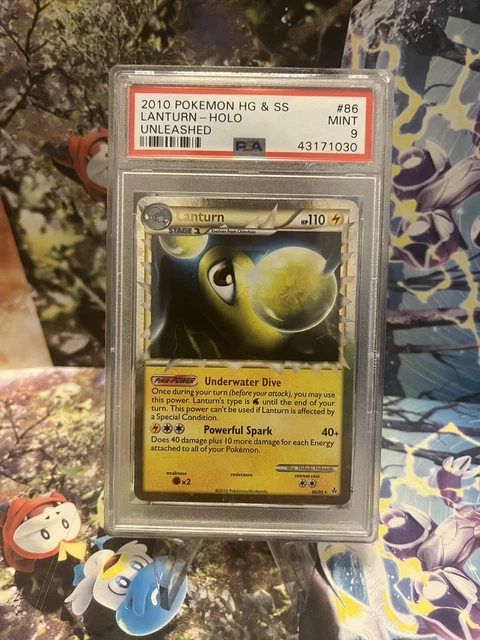 Lanturn PRIME 86/95 (HGSS Unleashed) Holo Rare Pokemon Card PSA 9 Mint