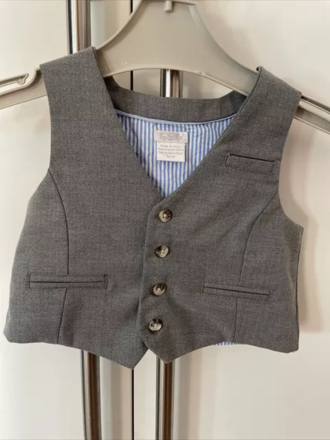 Boys Occasion wear Smart Mamas & Papas Grey waistcoat 12-18 Mths Worn Once