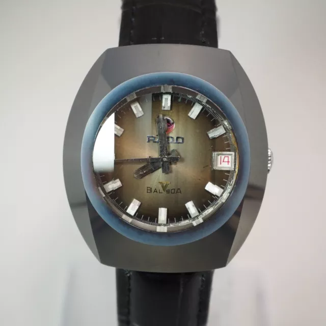 RADO BALBOA WATCH Mens 36mm Black Dial Automatic Round Vintage