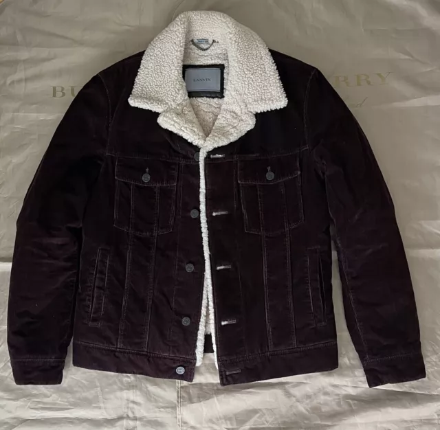 Lanvin Men's Shearling Denim Jacket Size 46 $3800 Small-Medium