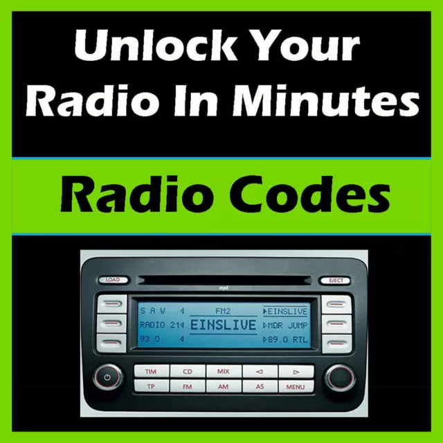 Radio Code Unlock Fits Vw Rcd510 Codes Rcd310 Decode Rns310 315 46 Fast Service