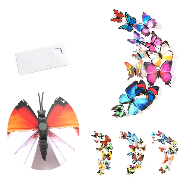 24Pcs 3D Colorful Butterflies Wall Decor Magnetic Decal Stickers for Kids Party