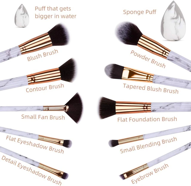 Pennelli Make up Professionali Set Di 10 Pennelli Trucco Marmorizzazione, Morbid 2