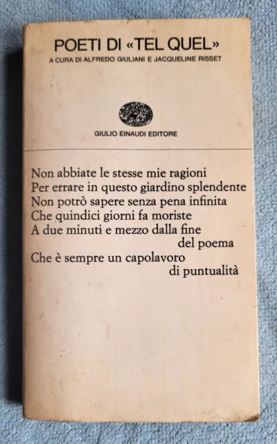 Libro Vintage 1968 "Poeti di Tel Quel" a cura di Alfredo Giuliani e Jaqueline...