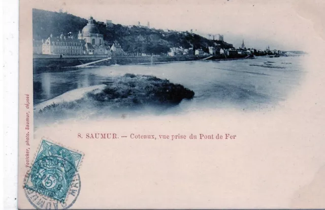 CPA 49 - SAUMUR (Maine et Loire) - 8. Coteaux, vue prise du Pont de Fer