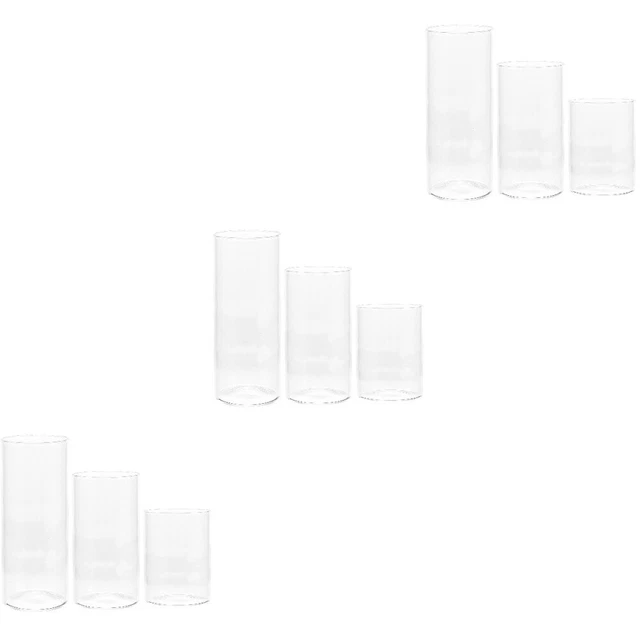 9 pcs Reusable Multi-use Creative Glass Candle Holders Candle Cover for Party