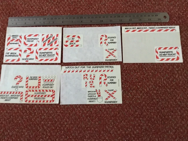 Vintage Original  1975 Unigate Milk Marketing Humphrey Stickers  Peel Back