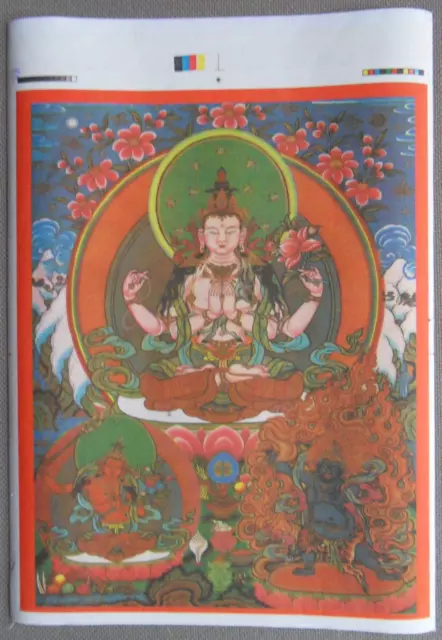 Thangka-bild Avalokiteshvara, Manjusri, Vajrapani Buddhismus seltenes Motiv