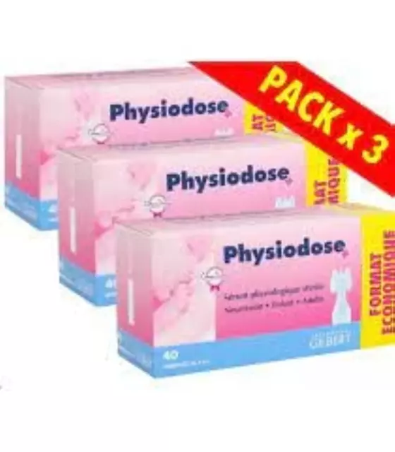 PHYSIODOSE Physiodose Physiologisches Serum – 3 Boxen Mit 40 Einzeldosen, 40 Stü