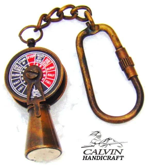 Antique Solid Brass Telegraph Key Ring Nautical Vintage Key Chain Brassantique