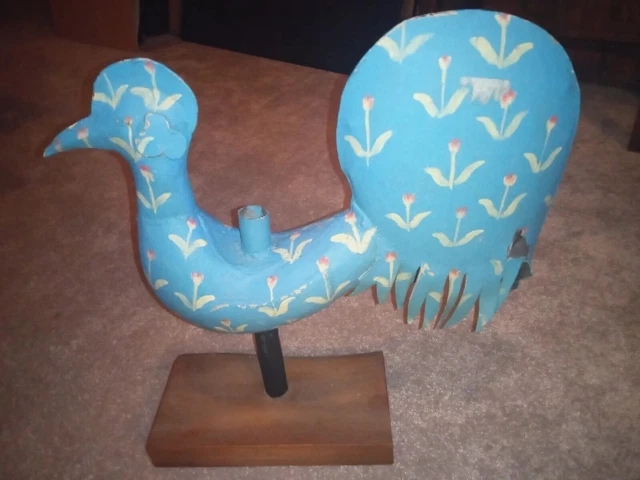 Antique Weathervane Rooster Primitive Painted Hand Made