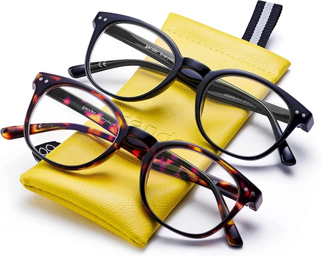 2 Pack Fashion Readers for Women/Men - Blue Light Blocking Reading Glasses. Eleg