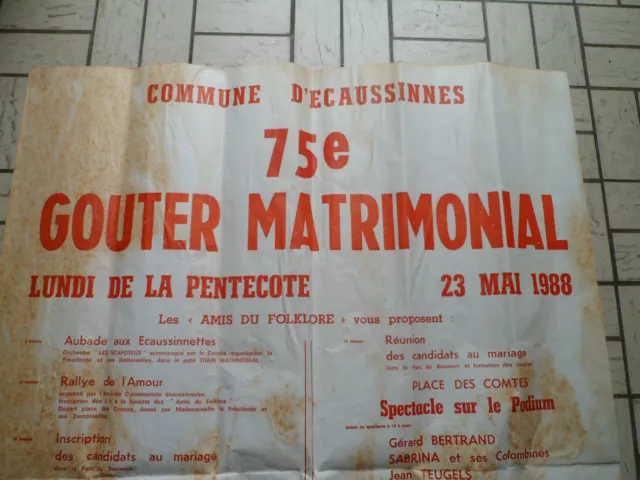 Affiche - 1988 - 75 eme Goûter Matrimonial ECAUSSINNES - Alice Donna - C. Perry 2