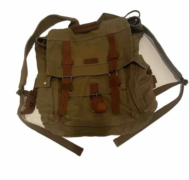 Paraffin Canvas  Backpack Army Green Hiking Outdoor Camping Survival Gear Laptop