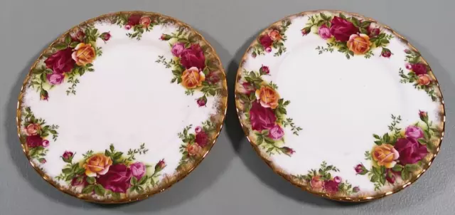 Set of 2 Vintage Royal Albert Old Country Roses 6" Bread & Butter Plates Pink