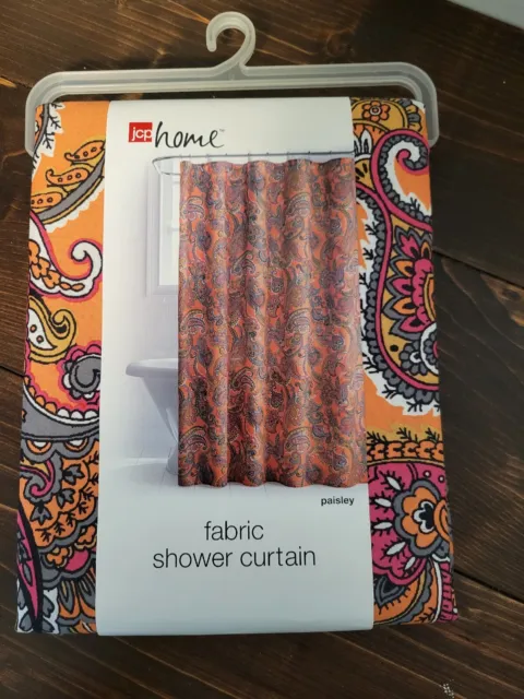 JCPENNEY JCP Orange/pink paisley shower curtain 72x72 NEW