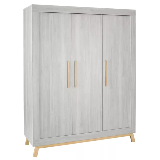 Schardt Kleiderschrank Miami Grey Schrank 3-türig Suomi Pinie grau geölt TOP