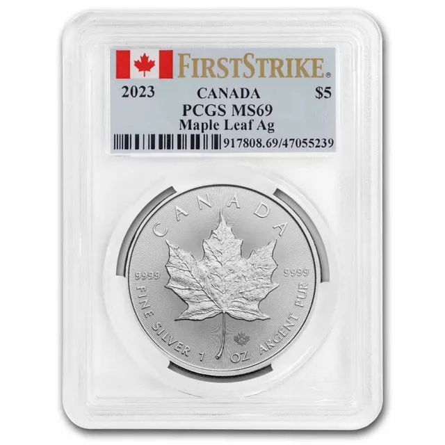 2023 Canada 1 oz Silver Maple Leaf Coin MS-69 PCGS (FirstStrike®)