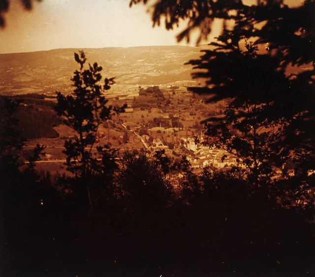 FRANCE Paysage 1942 Photo Plaque de verre Stereo Vintage P29L9n10