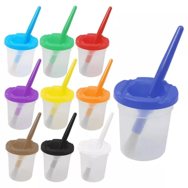 Paint Cups with Lids for Kids, Spill Proof Learning Color Cups for Artist P9U7