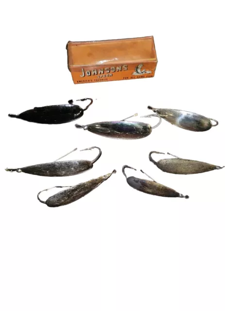 JOHNSON'S SILVER Minnow Sprite Caper Fishing Spoons w/ Boxes lot of 8  $26.78 - PicClick