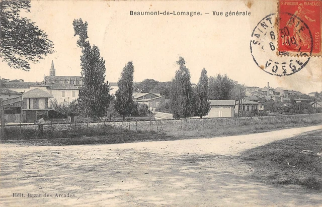 Cpa 82 Beaumont De Lomagne General View