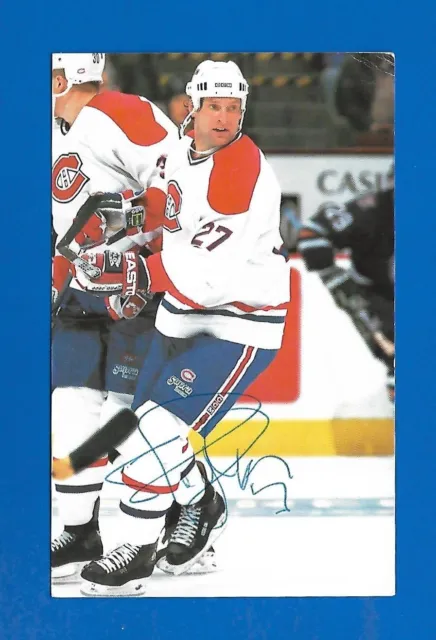 Shayne Corson Autograph Nhl Postcard Montreal Canadiens
