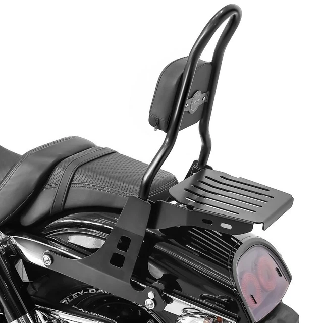 Porte-Bagages Pour Sissy Bar Harley Fat Bob 114 2018-2020 - Noir, Fixation Rapide