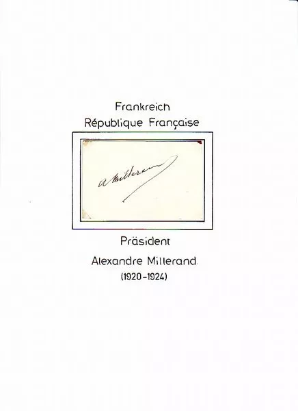 France Pres Alexandre Millerand 1859-1943 genuine autograph signed 2.5x3.5" card