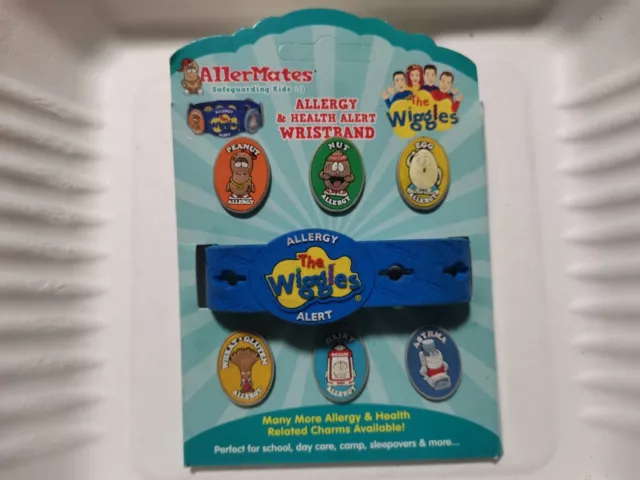 ALLERMATES Allergy & Health Alert Wristband Bracelet Multiple Allergies WIGGLES