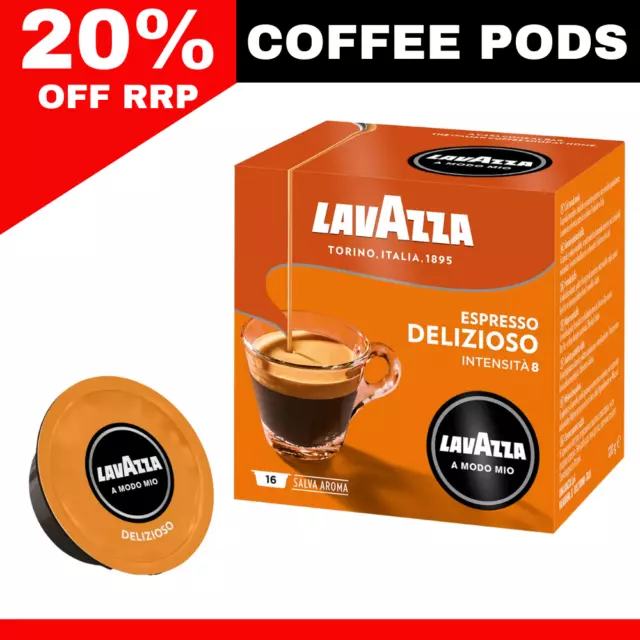 Lavazza Coffee Pods 96 Pack Espresso Delizioso Capsules Sweet Smooth & Strong