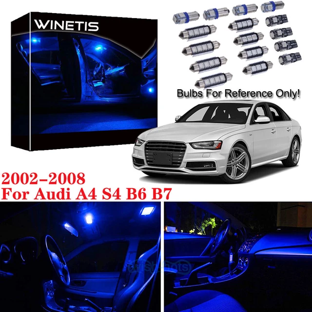 18x Interior LED Error Free Package Kit Blue Fit Audi A4 S4 B6 B7 2002-2008